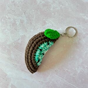 Crochet Banana Shaped Keychain